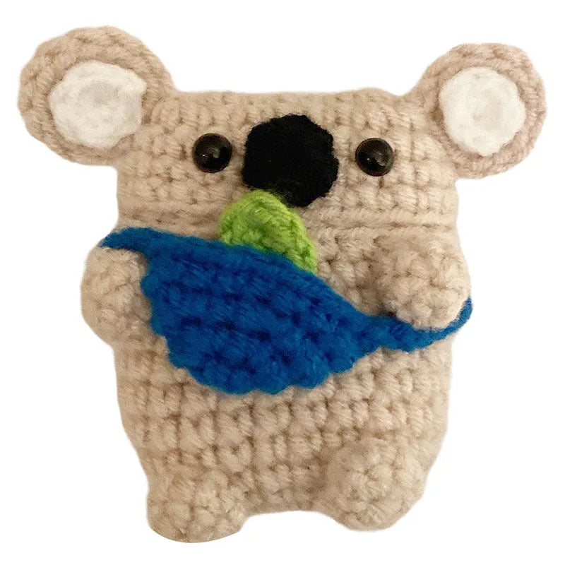 Hand-knitted koala bear backpack design AirPods protective cover for multiple Apple AirPods models