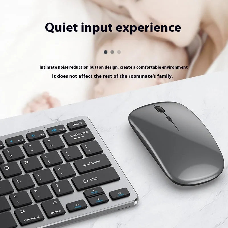 Ultra-thin wireless keyboard and mouse combo set in black colour with protective keyboard cover and wireless receiver