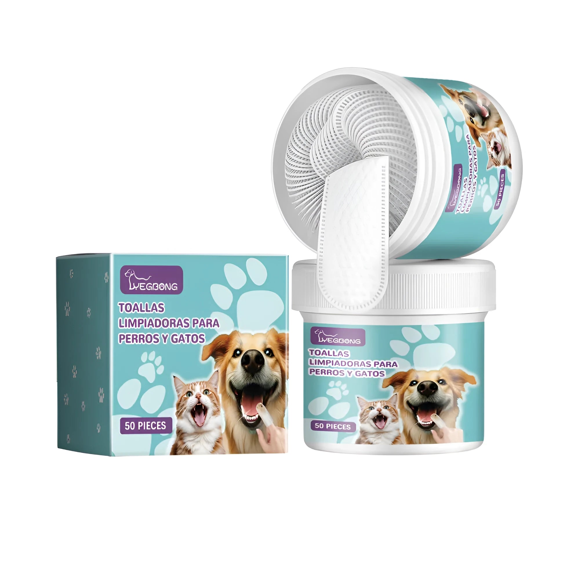 Dog cleaning finger glove for tartar removal measuring 7.6 by 8.8 cm