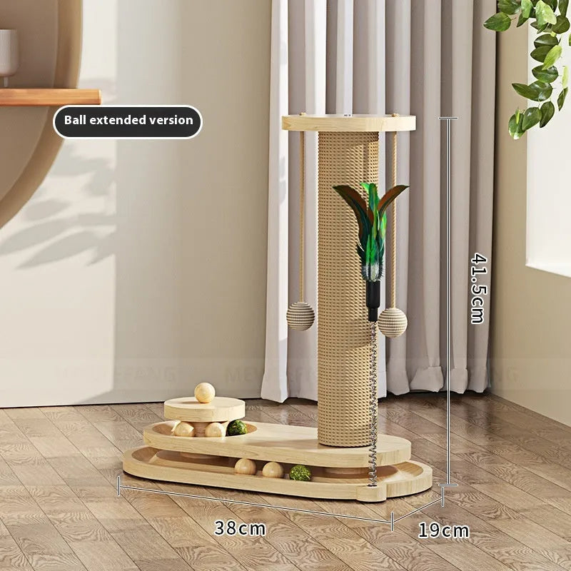 Solid wood cat turntable scratching post climbing frame in multiple colour variations