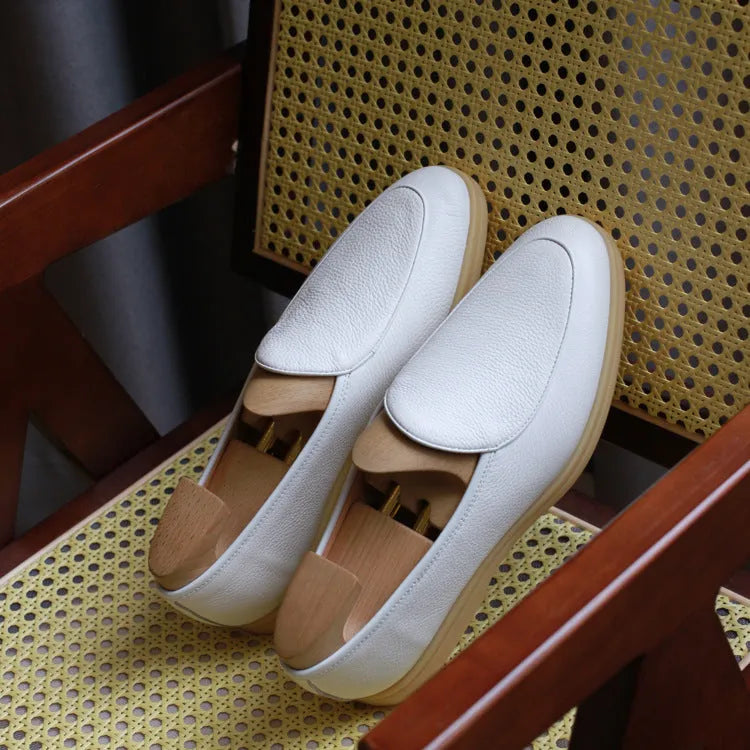 British handmade men's leather loafers in genuine cowhide with TPR sole
