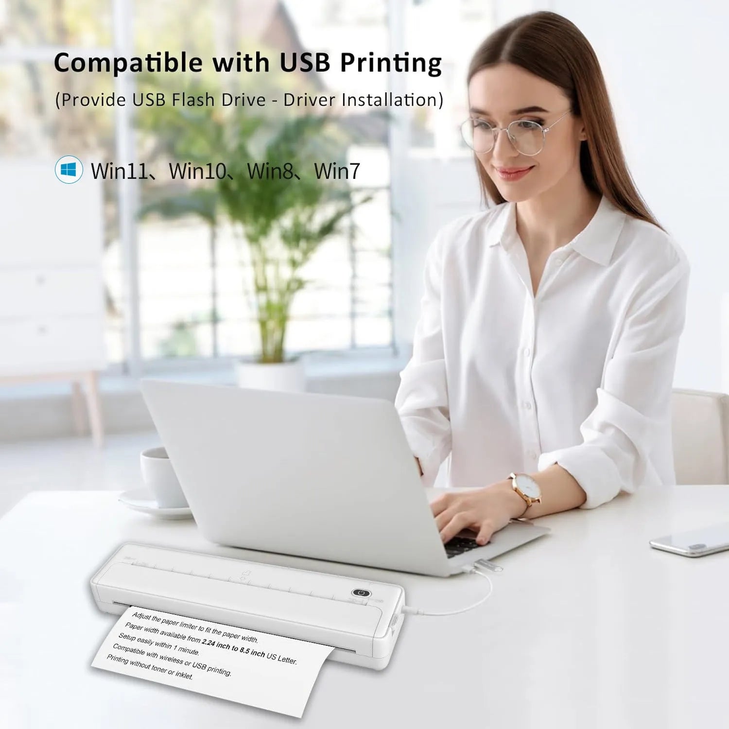 X8 portable black and white Bluetooth A4 printer for wireless mobile phone and computer printing.