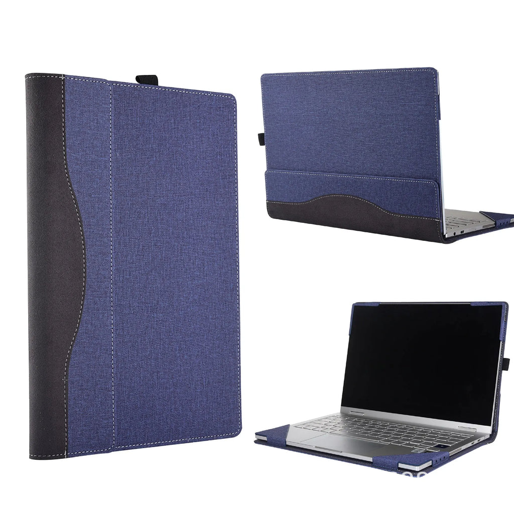 Black imitation leather laptop sleeve for Microsoft Surface Laptop 6 with bracket closure