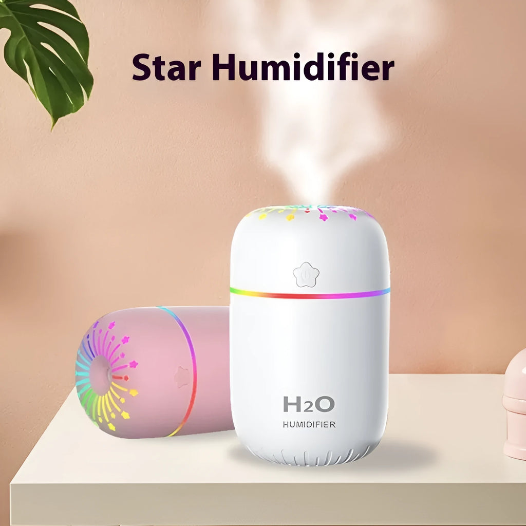 Fireworks-themed USB desktop humidifier in white colour with 300ml water tank