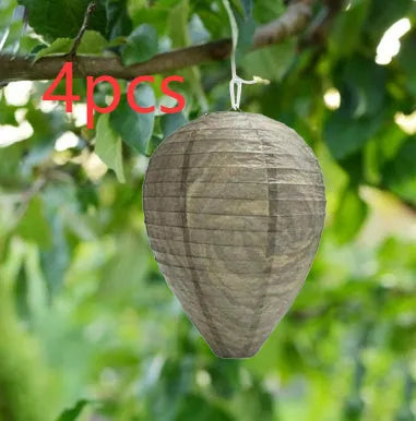 Beehive shaped paper lantern with wire frame, measuring 22cm by 28cm