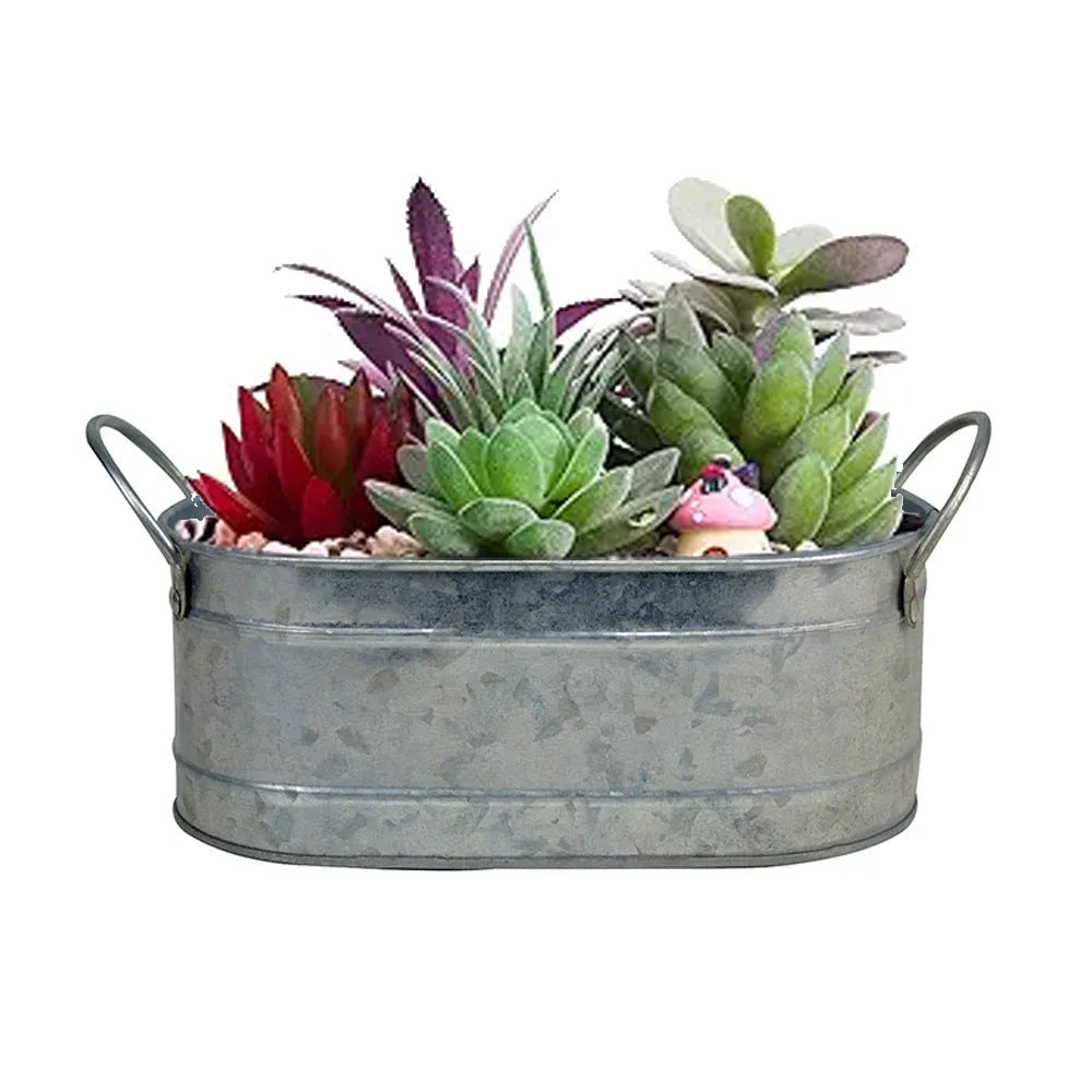 Iron sheet desktop succulent flowerpot for small plants and tabletop decoration