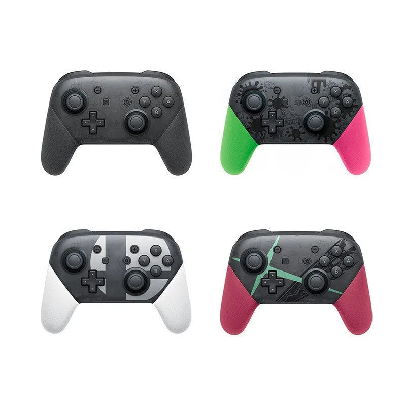 A black wireless Bluetooth gamepad controller with analogue sticks, action buttons, and a D-pad on a white background.