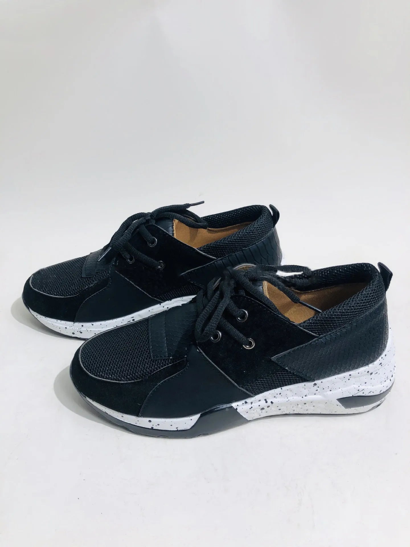 Women's casual flat sneakers with suede upper and wedge heel in multiple colour options