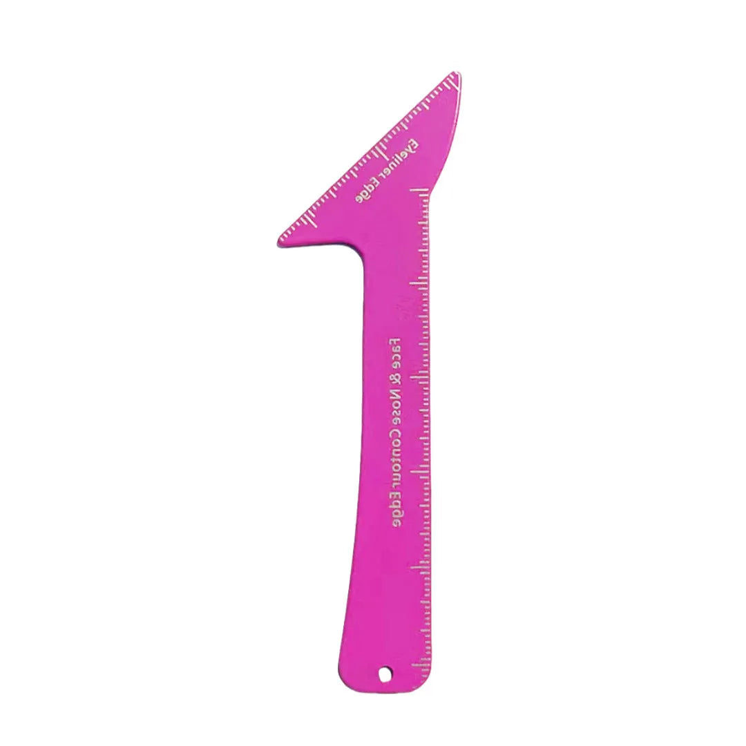 Reusable 3-in-1 makeup stencil for hooded eyes creating winged eyeliner, eyebrow definition, and nose contour.