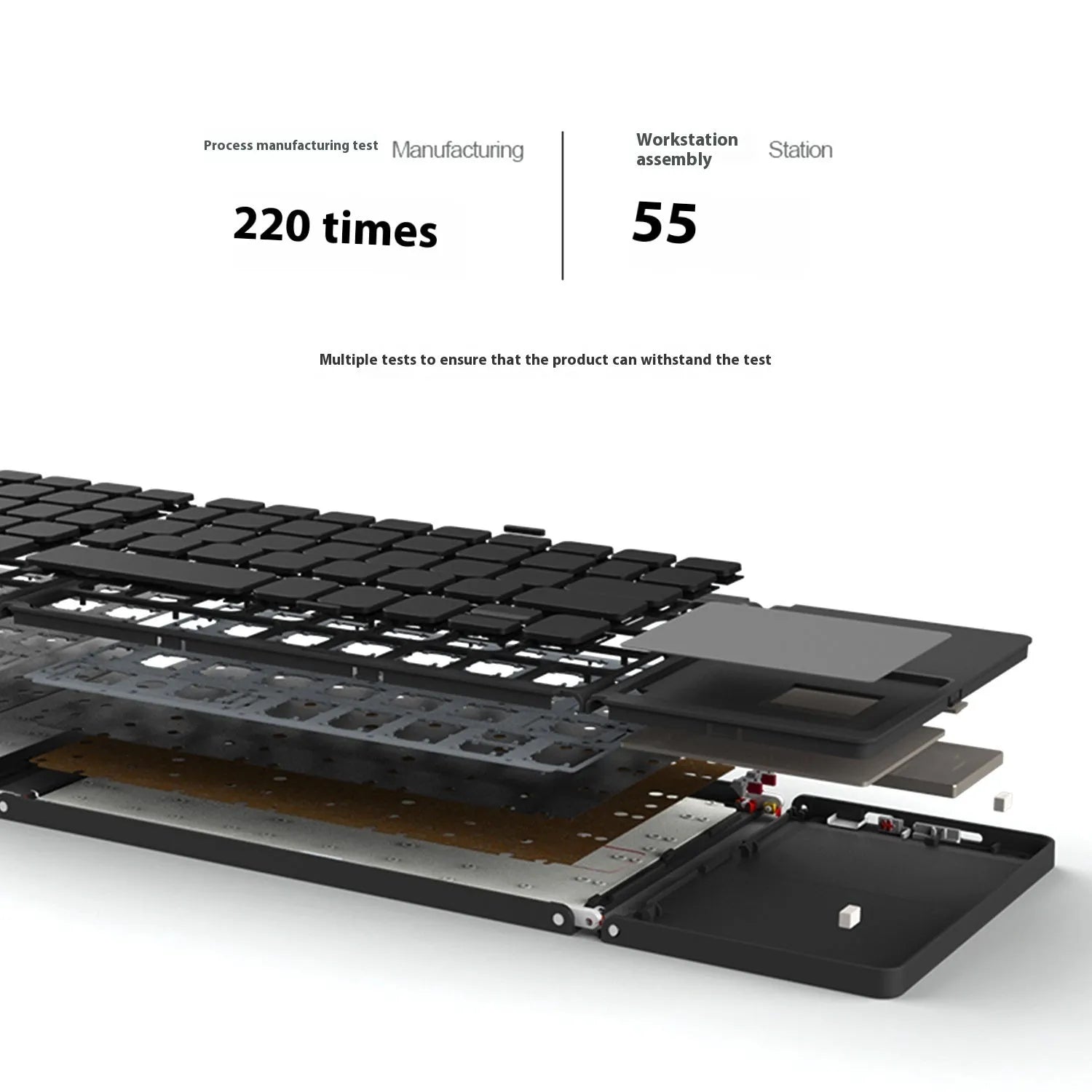 Mini tri-fold Bluetooth keyboard shown open and folded, with black and silver colour options