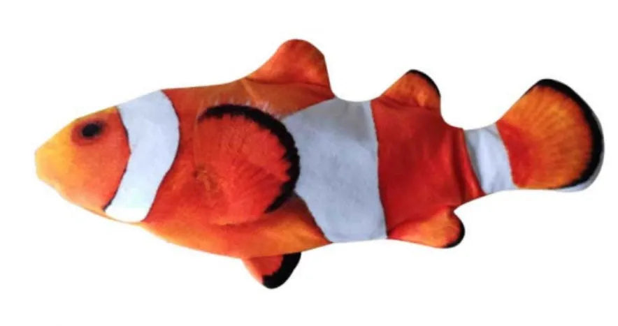 Electronic jumping fish cat toy without cat nip, 30cm multicolour design with USB cable