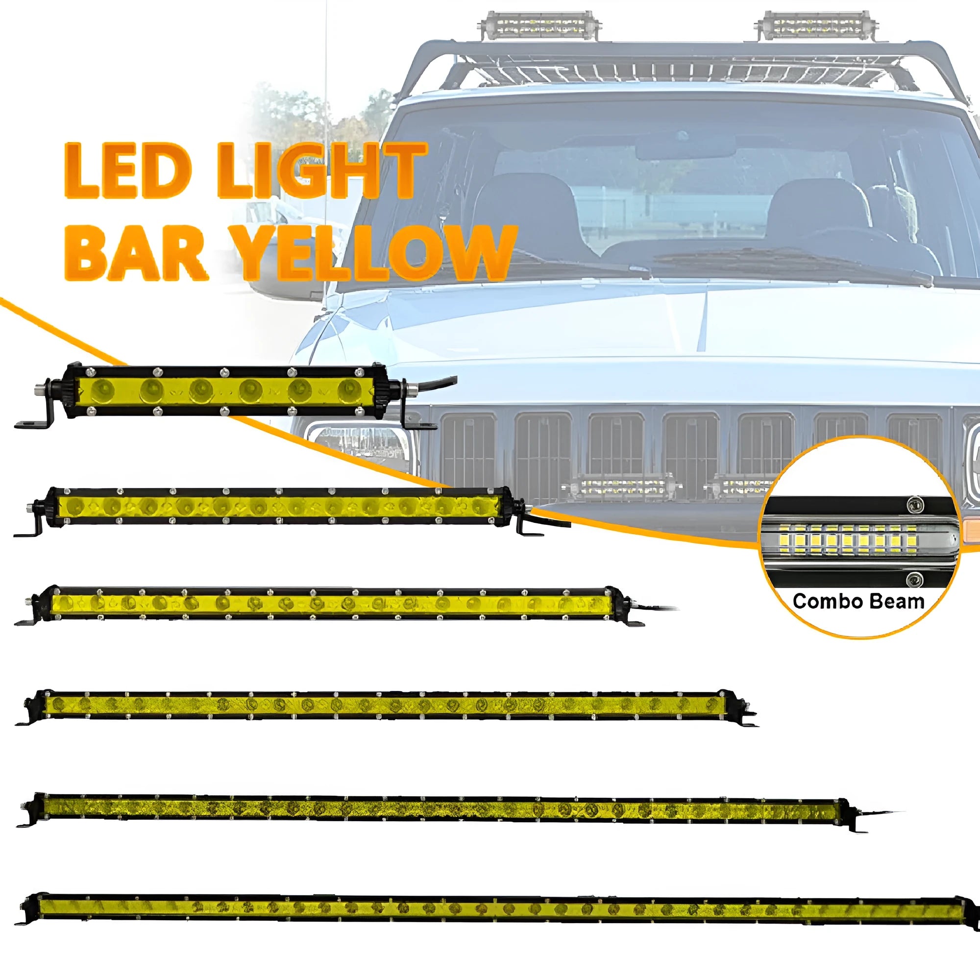 25-inch long single row aluminium LED light bar for cars with mounting brackets
