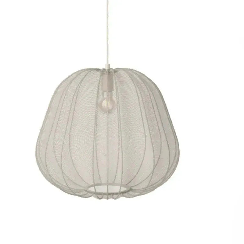 Japanese-style net pumpkin ceiling lamp with branch design in white or grey blue options