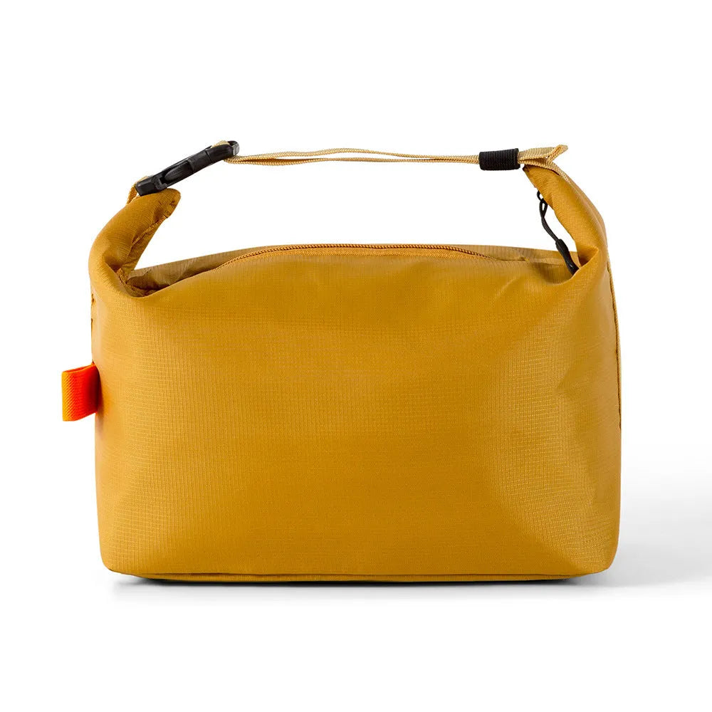 Japanese style insulated lunch bag in Army Green Oxford cloth with wide opening.