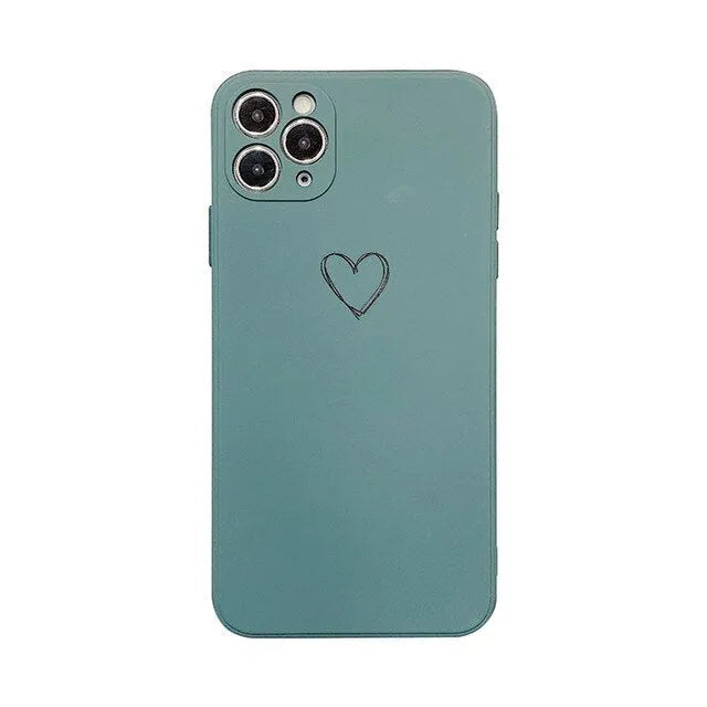 Solid colour silicone TPU phone case for Apple iPhone on a plain background.