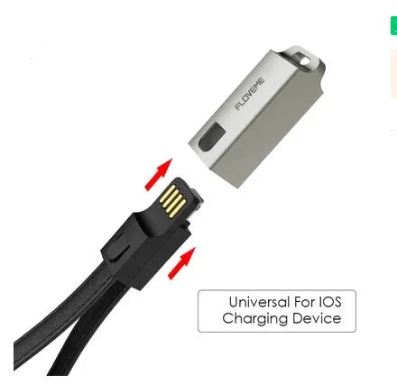 20cm leather braided USB to Lightning iPhone charging cable with zinc alloy connector