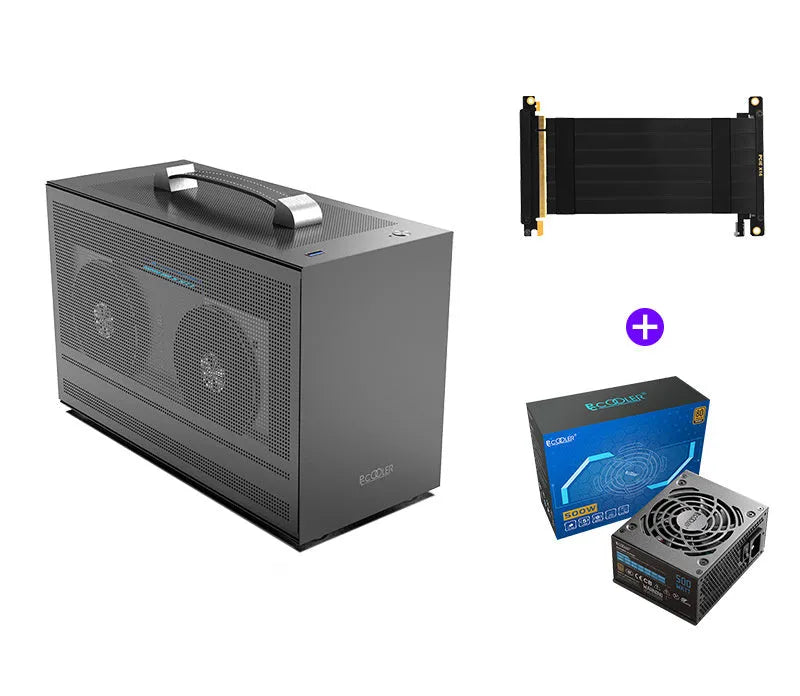 Hummingbird PRO Mini ITX desktop computer case in titanium gray and white colour options