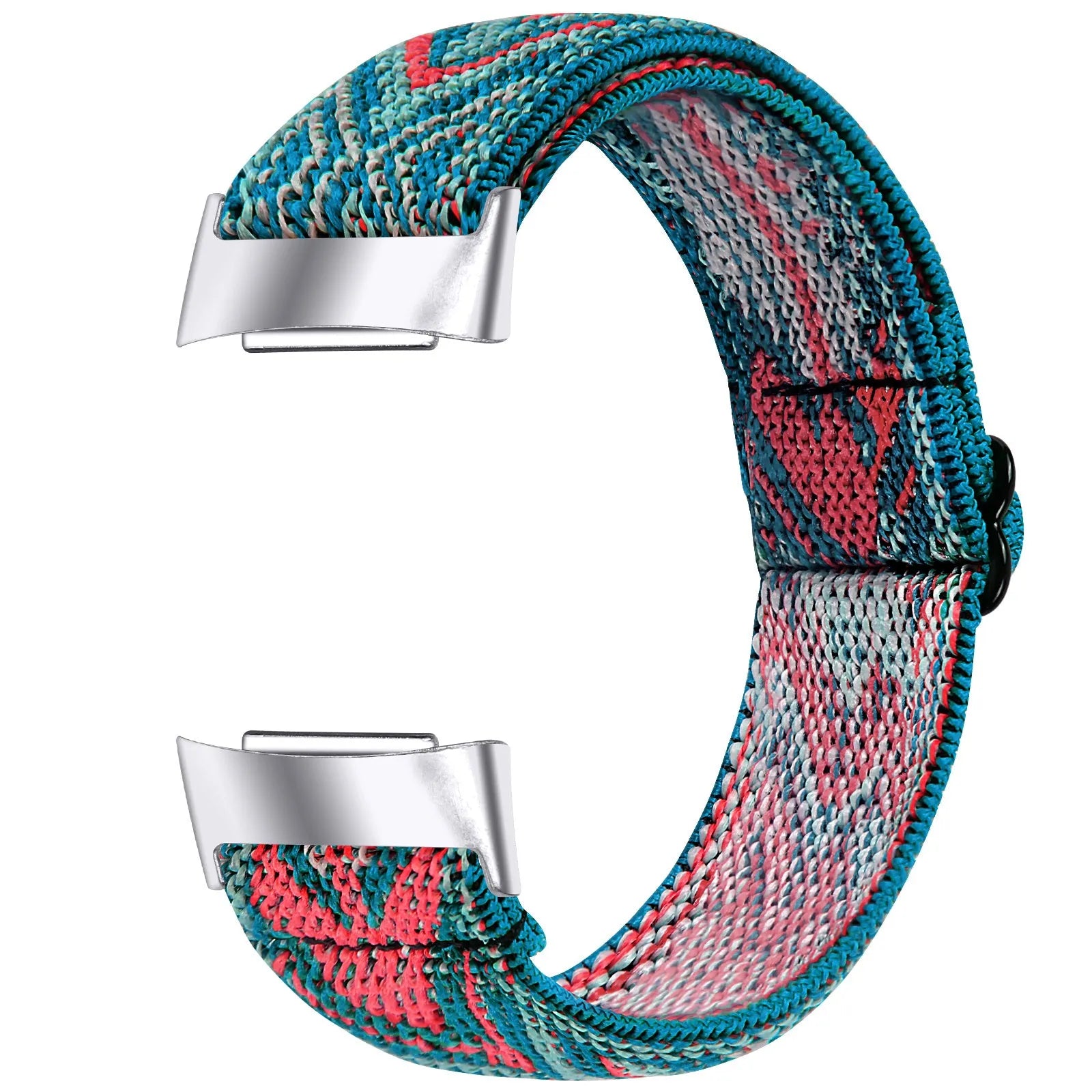 Printed elastic watch strap for Fitbit Charge 6 in various colours including rainbow