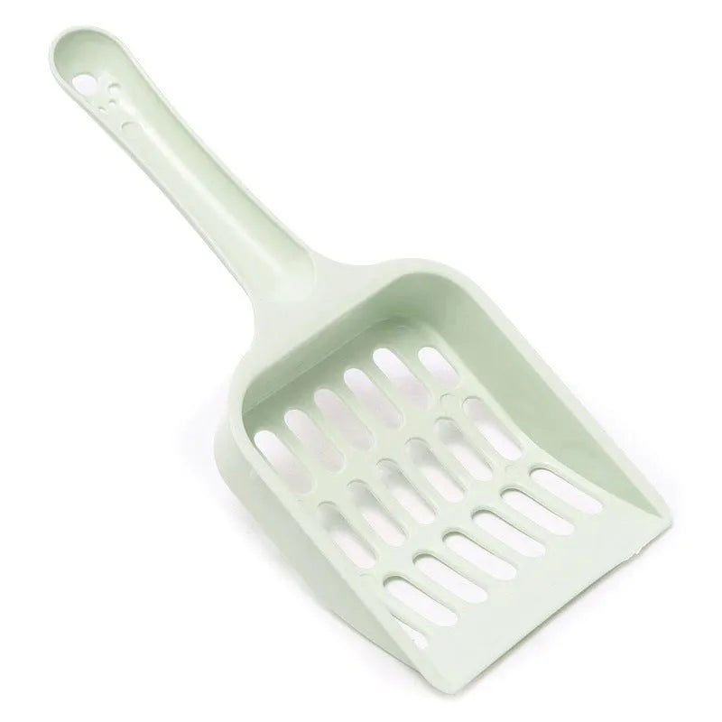Blue plastic cat litter scoop measuring 20cm length for pet toilet cleaning