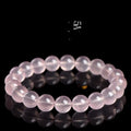 Women's natural starlight crystal bracelet with round pink beads in various size options
