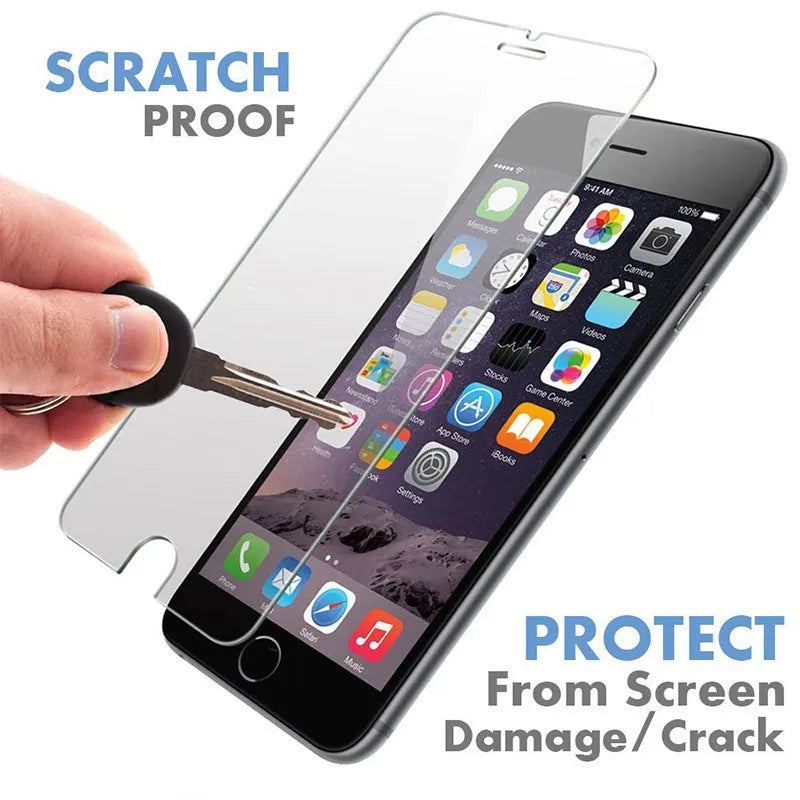 Transparent tempered glass screen protector for iPhone with anti-fingerprint surface
