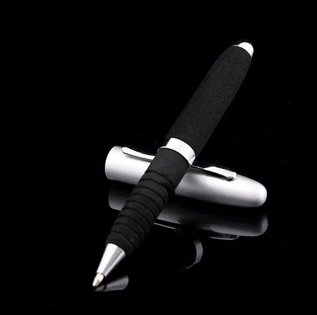 EVA metal cap mini ballpoint pen in silver with choice of seven refill colours.