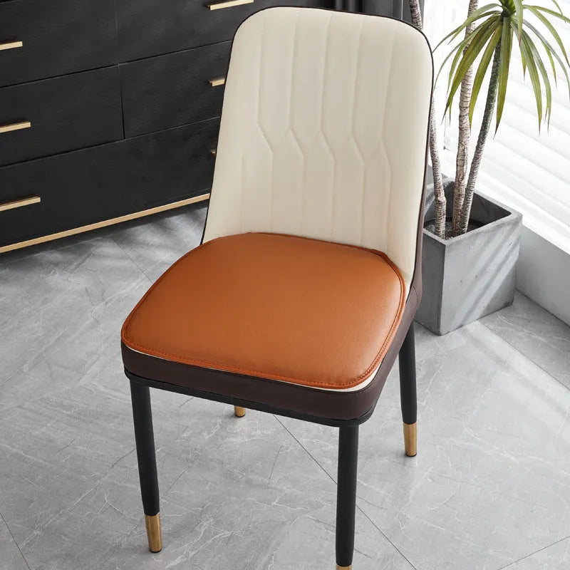 Leather horseshoe-shaped seat cushion in solid colour with non-slip design for chairs