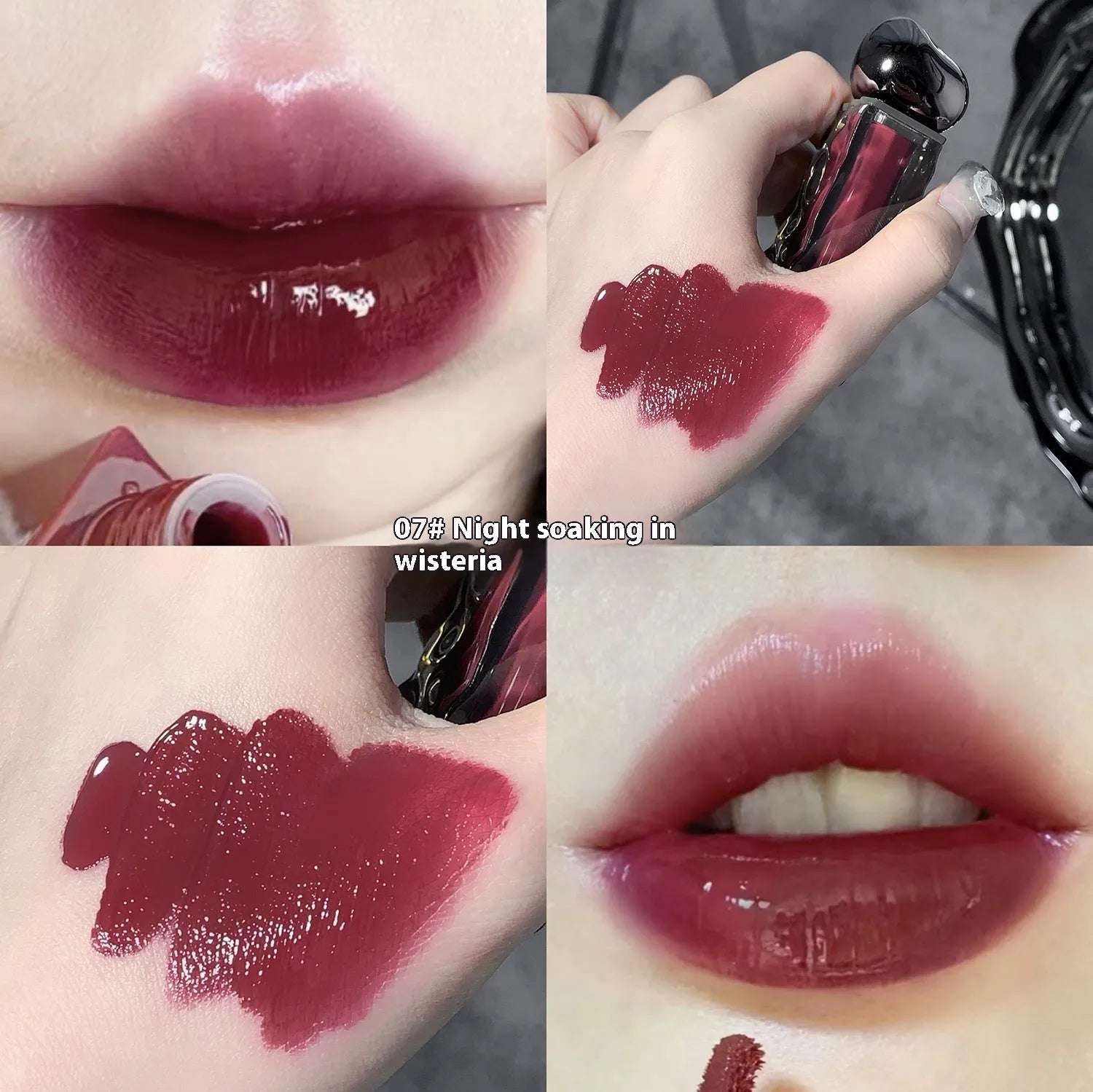 Glacier Lava Lip Lacquer in water light mirror makeup finish with seven colour options
