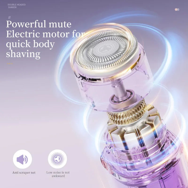 Upgrade 5th generation digital display women's shaver in gradient purple with ABS plastic body