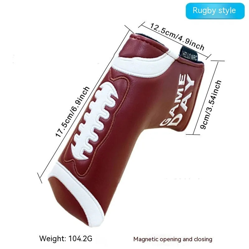 Golf straight bar putter sleeve in various novelty designs with PU waterproof exterior