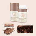 Veejaqa oil control mattifying powder compact in transparent and brown shades for face and bangs.