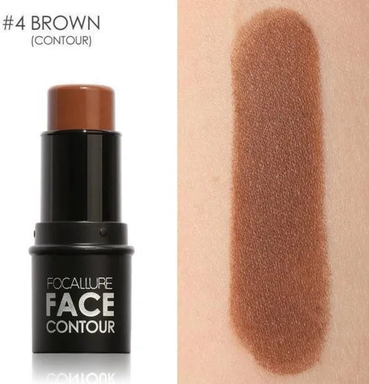 Face contour highlighter cosmetic powder compact with four colour options A, B, C, D.