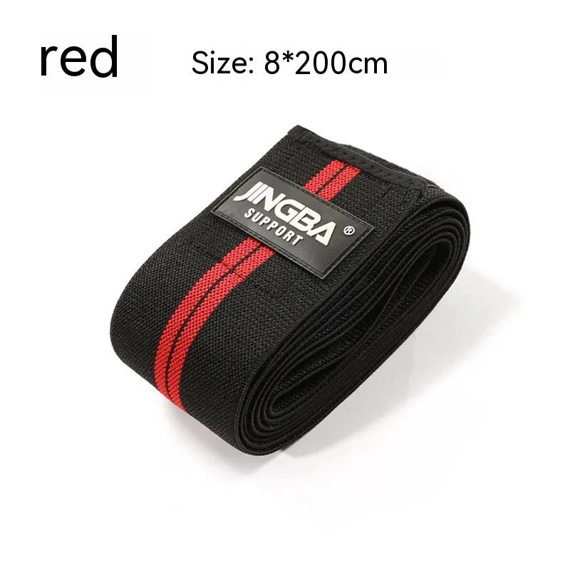 Adjustable sports knee pads for weightlifting and cycling in blue, grey, red, or yellow