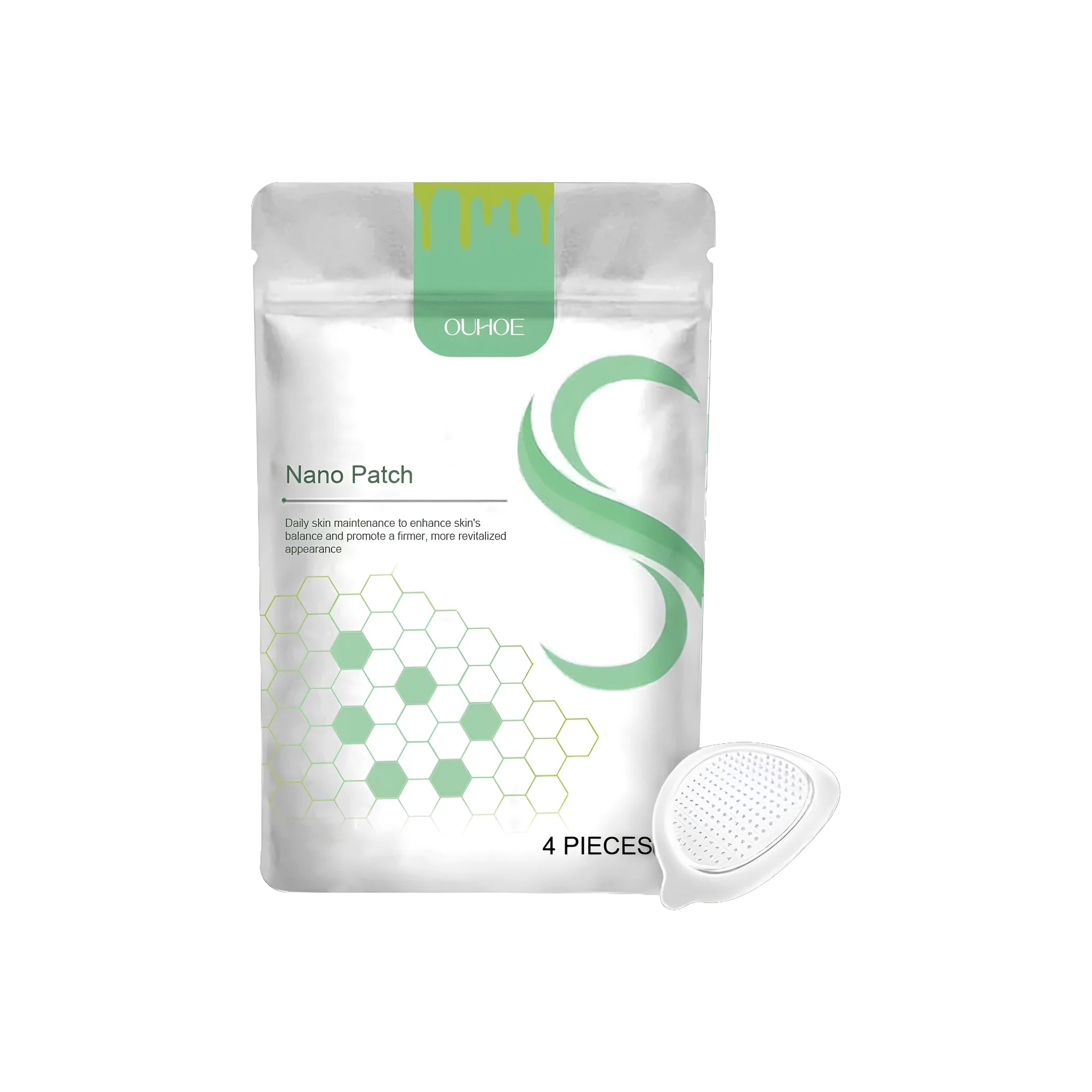 Four micro needle body shaping care patches with active ingredient blend including bee venom and botanical oils