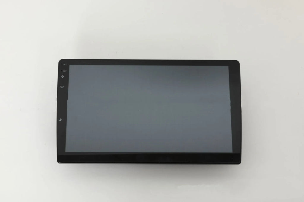 10.1 inch Android car stereo with trapezoidal panel and touchscreen display