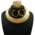 Nigeria bride necklace set alloy gold silver earrings necklace hand accessories