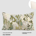 French style abstract pillow with spring flowers pattern in antique green colour