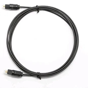 OD2.2 optical digital audio cable (TOSLINK) with square connector on a white background.