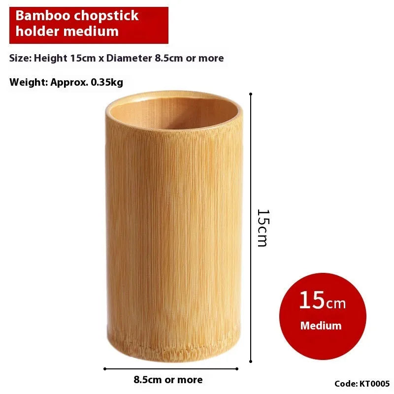 Creative bamboo chopsticks holder for portable household utensil storage.