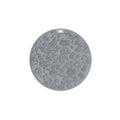 Round blue silicone pet licking mat with suction cup and textured surface for slow feeding.