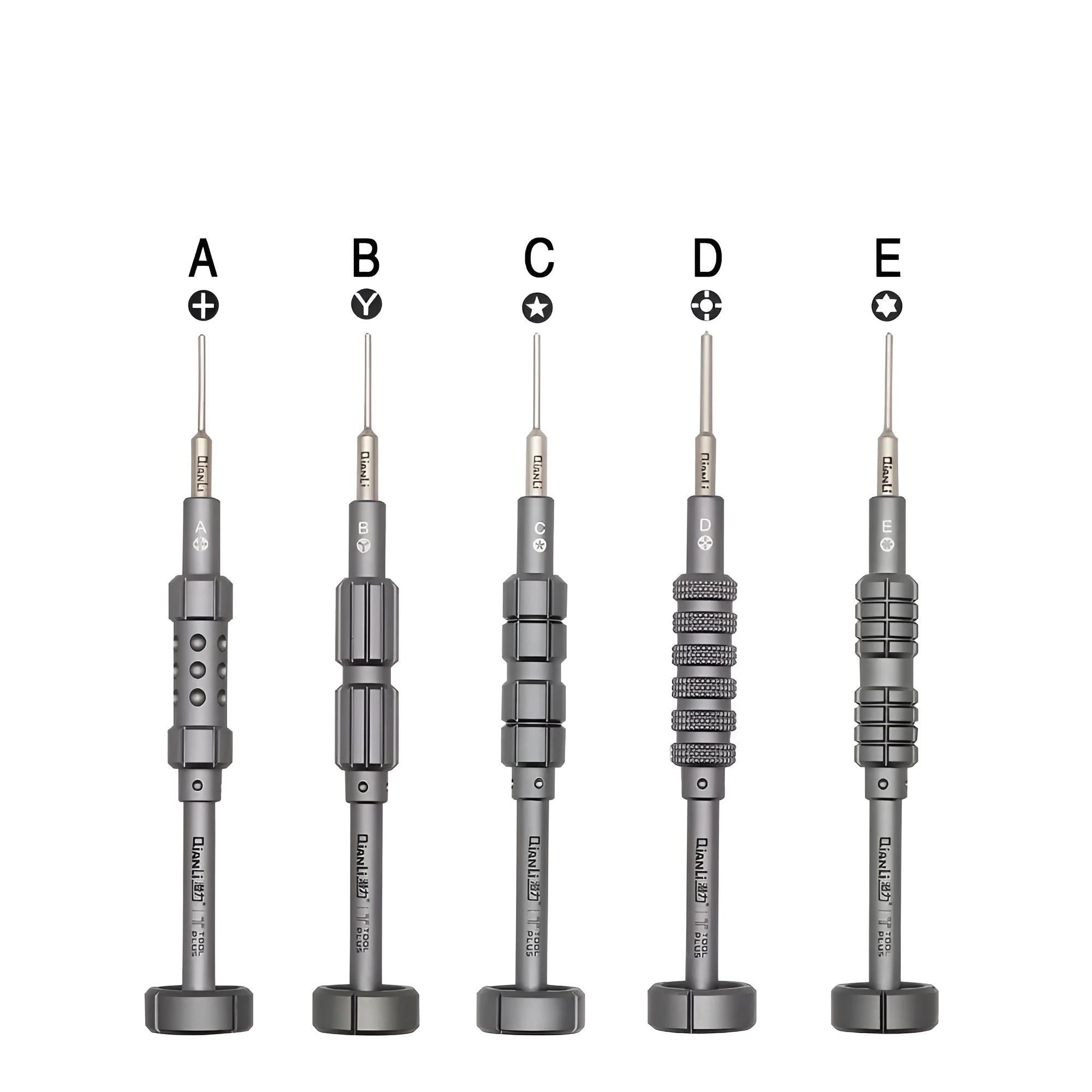 iPhone compatible screwdriver with grenade-shaped aviation alloy handle and multiple spinning head types