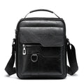 Men's one shoulder retro business crossbody bag in waterproof PU leather, solid colour, with tablet carrying option