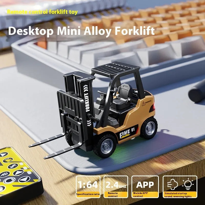 1:64 scale alloy forklift model with Bluetooth remote control and accessory pack