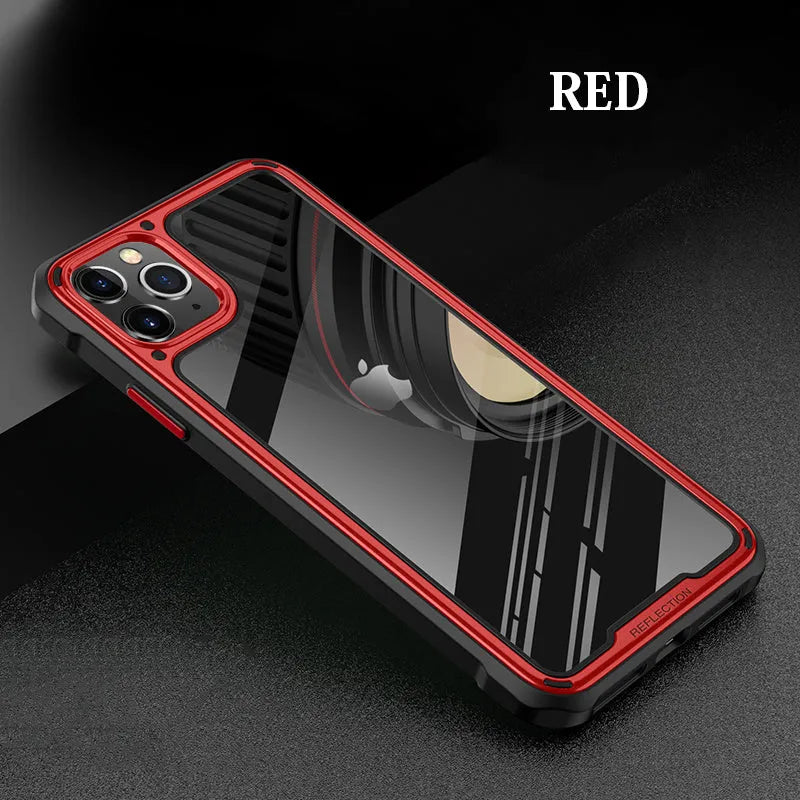 Transparent silicone iPhone 11 case showing back cover design in six colour options