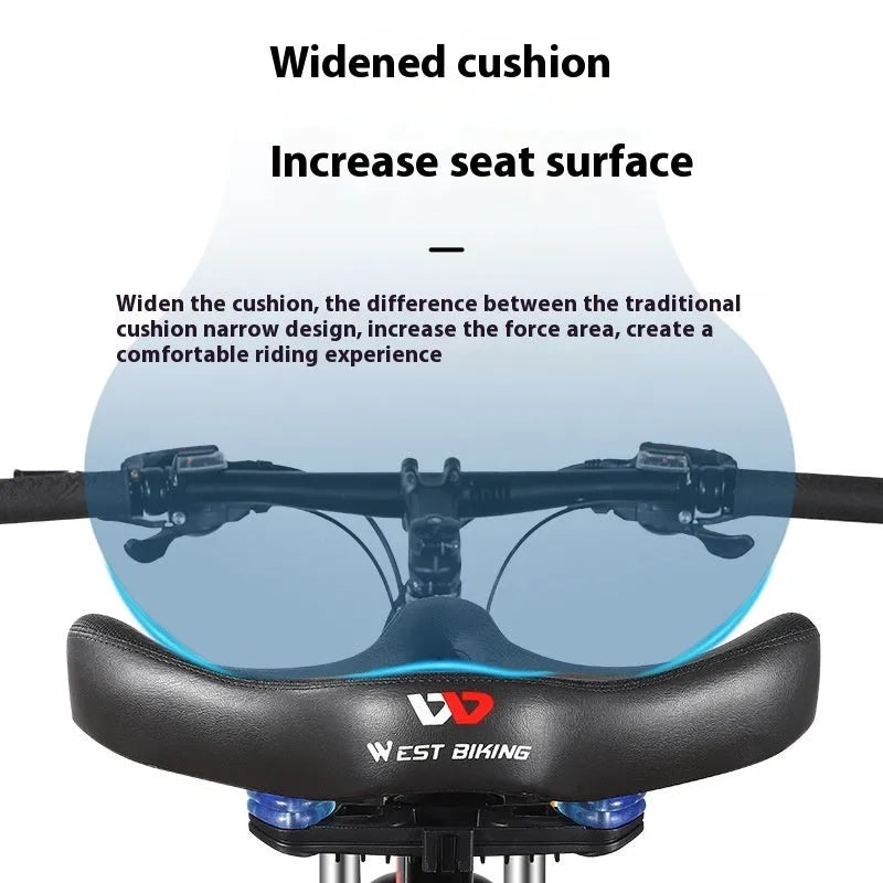 Black leather mountain bike saddle cushion with polyurethane foam padding
