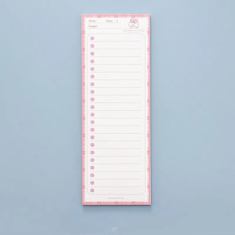 Cartoon sticky note notepad in plastic box showing bear design, 90mm by 248mm