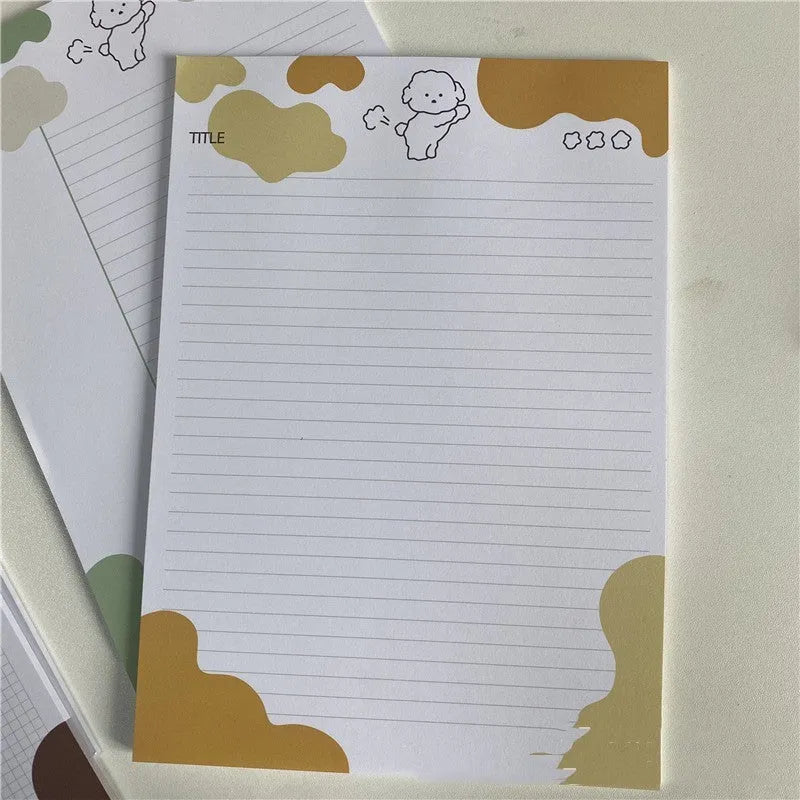 INS Wind Marshmallow Dog B5 sticky note paper in purple with 30 adhesive sheets