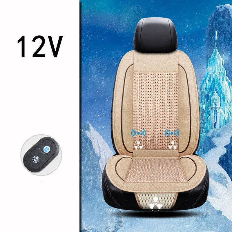 Square black car ventilation seat cushion with massage function and power cord