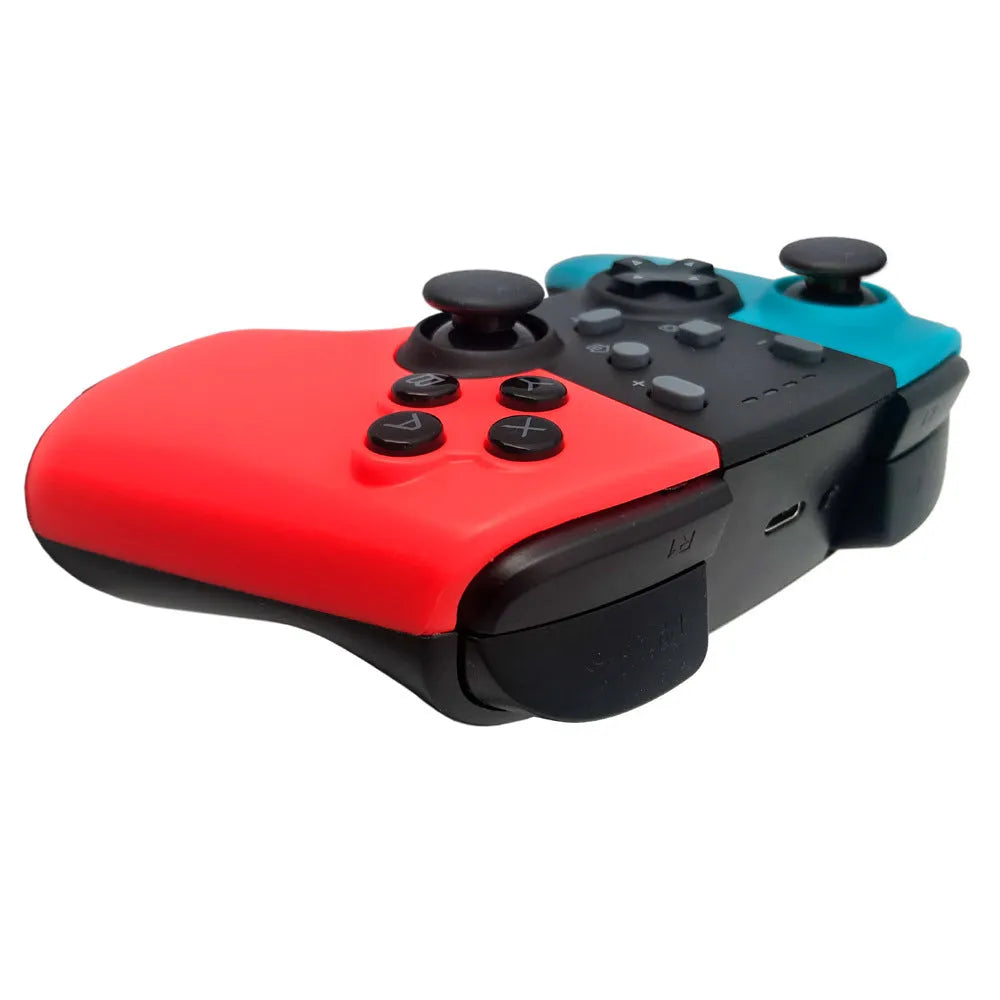 Black wireless Nintendo Switch Pro controller with analogue sticks, action buttons, and D-pad