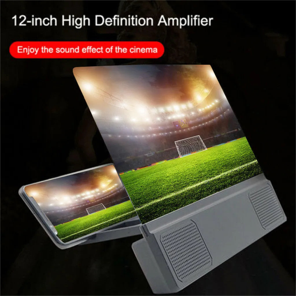 12-inch foldable mobile phone screen amplifier with speaker and flexible gooseneck stand